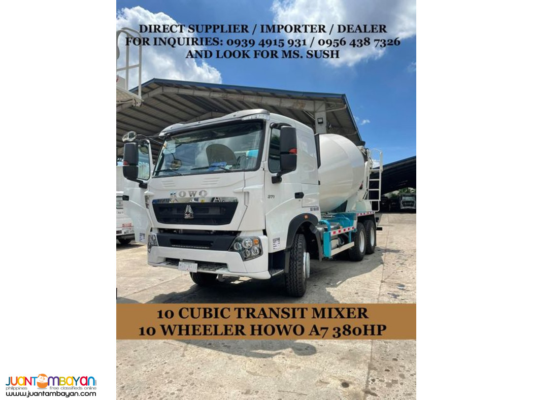  10 wheeler transit mixer truck 10cubic sinotruk howo a7 for sale