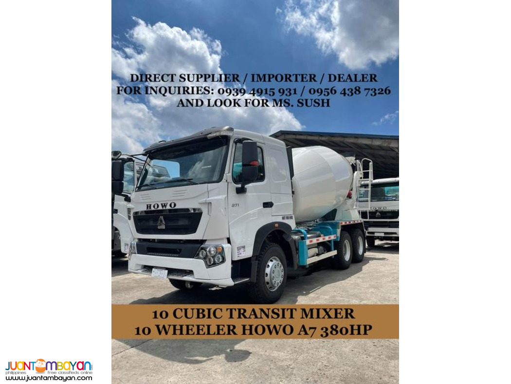  10 wheeler transit mixer truck 10cubic sinotruk howo a7 for sale