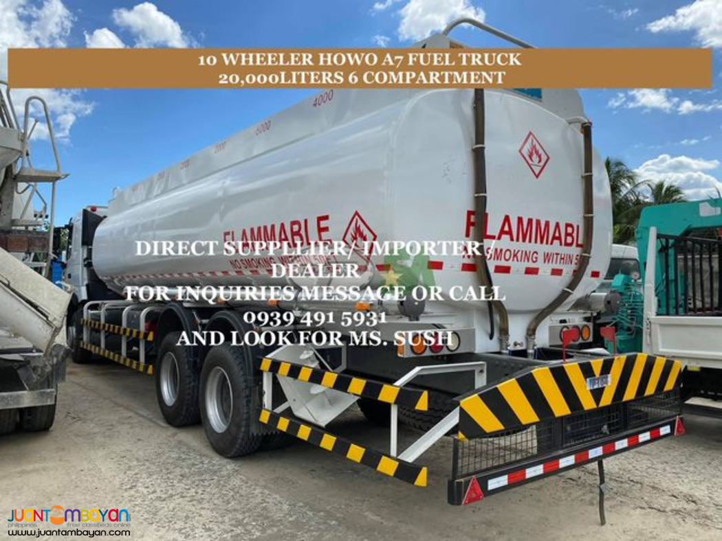 10 wheeler fuel truck 20,000 liters sinotruk howo a7 euro 2 & 4
