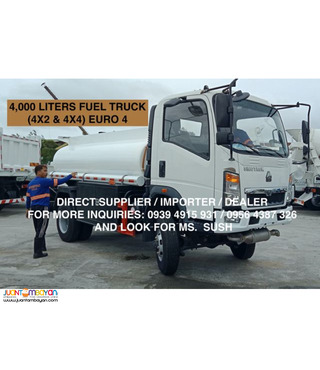 6 wheeler 4,000 liters fuel truck sinotruk homan h3 4x2 & 4x4