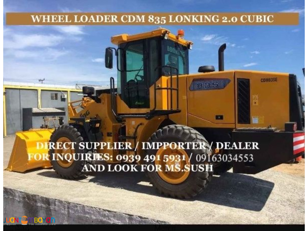 2.0cubic wheel loader / pay loader cdm 835 lonking brand new for sale