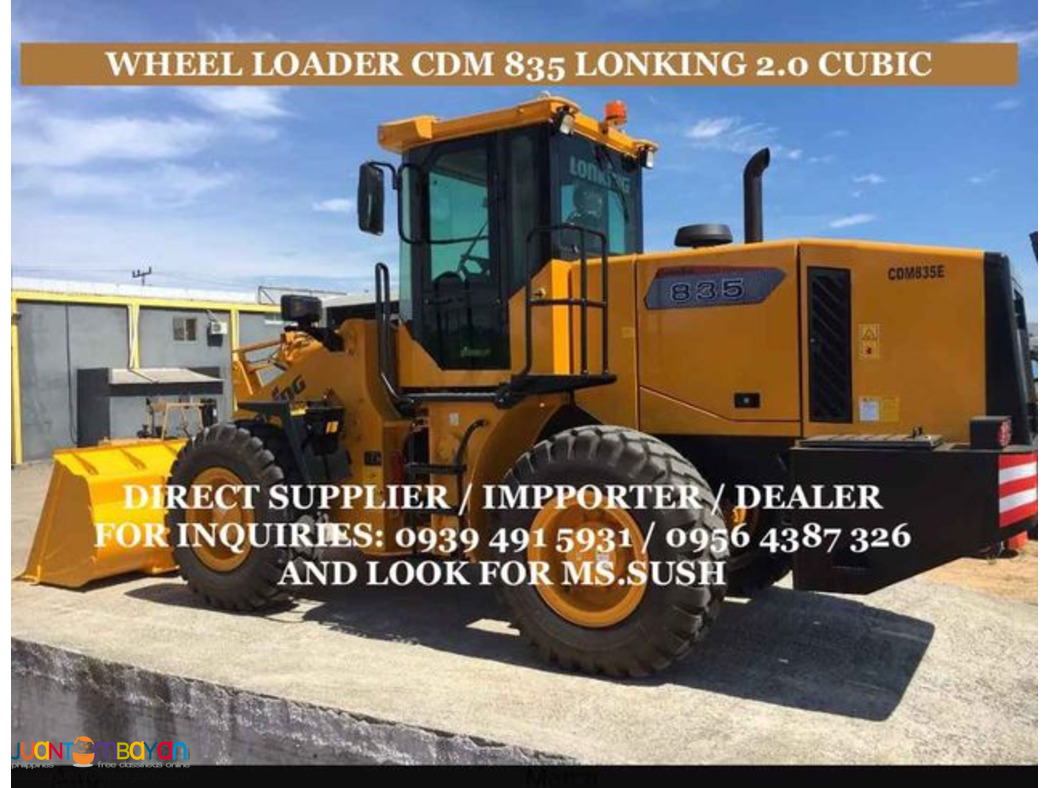 2.0cubic wheel loader / pay loader cdm 835 lonking brand new for sale
