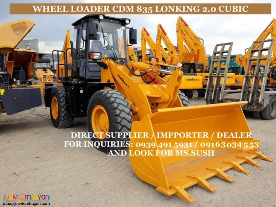 2.0cubic wheel loader / pay loader cdm 835 lonking brand new for sale