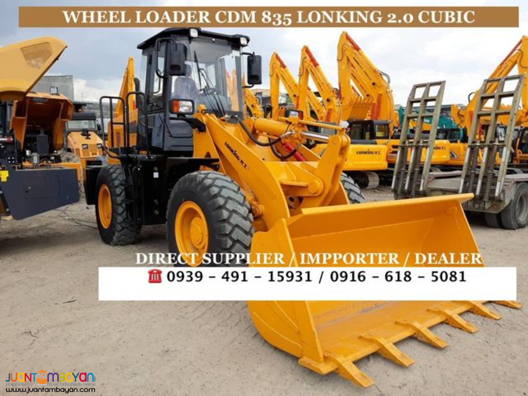 2.0cubic wheel loader / pay loader cdm 835 lonking brand new for sale