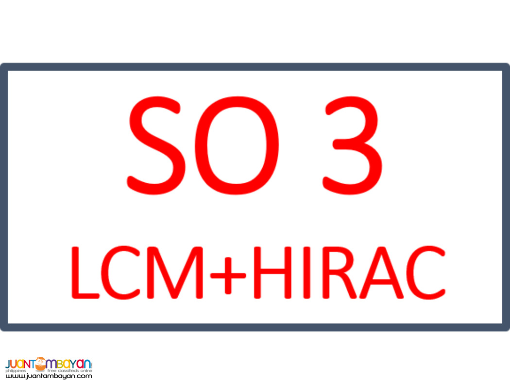ONLINE 48-Hours DOLE Advanced Safety Training (LCM+HIRAC) SO3 Training