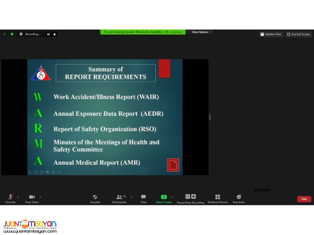 Certified COSH Training Online for AMO STE Safety Officer Requirements