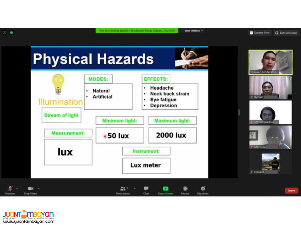 COSH Training AMO STE Safety Officer PCAB DOLE COSH Online