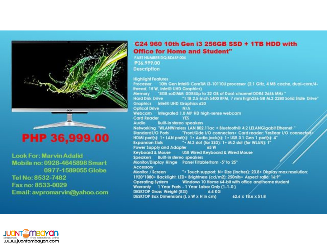 Acer Dektop All in One Touch Screen