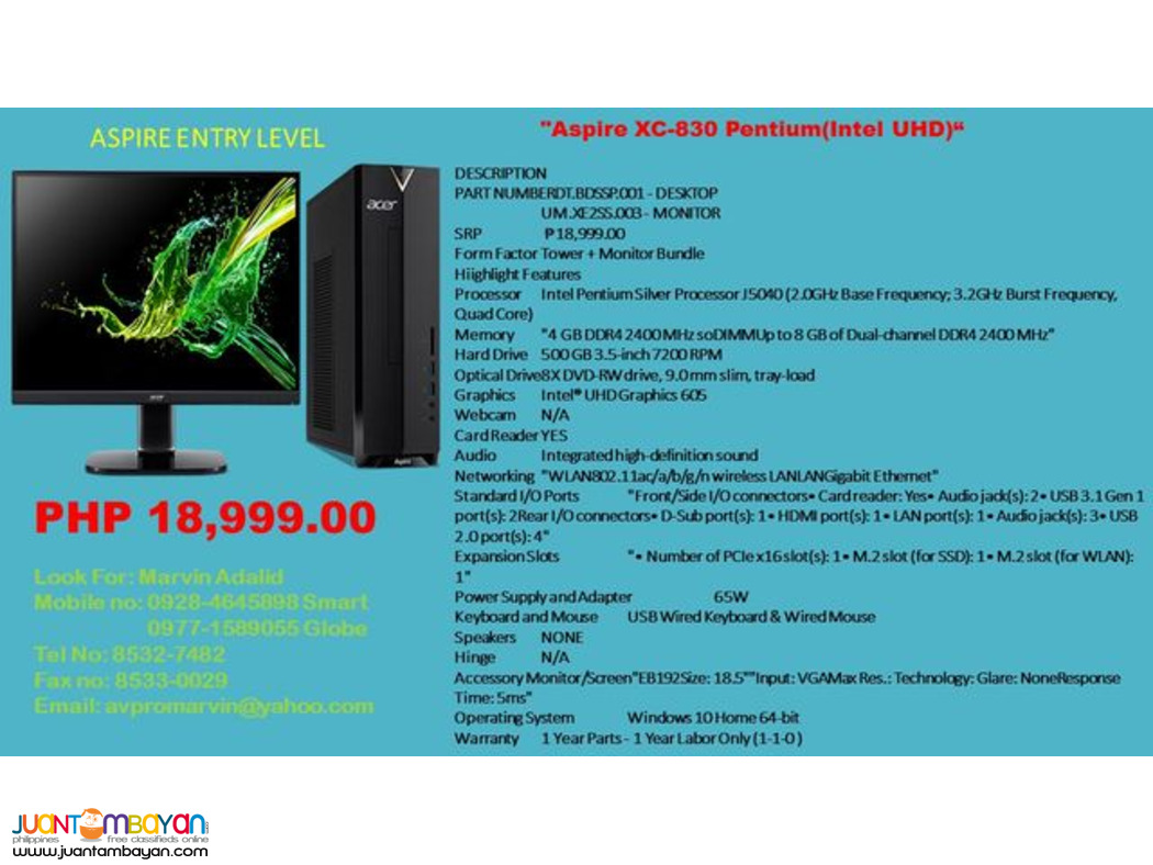 Acer Aspire Desktop For Sale
