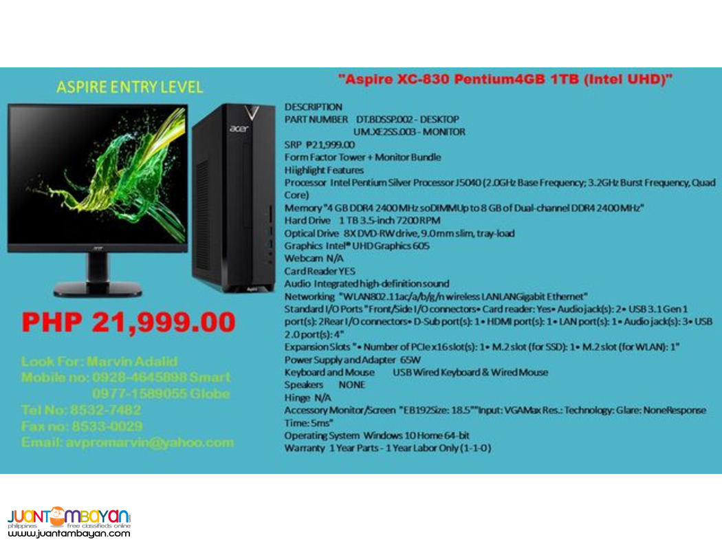 Acer Aspire Desktop For Sale
