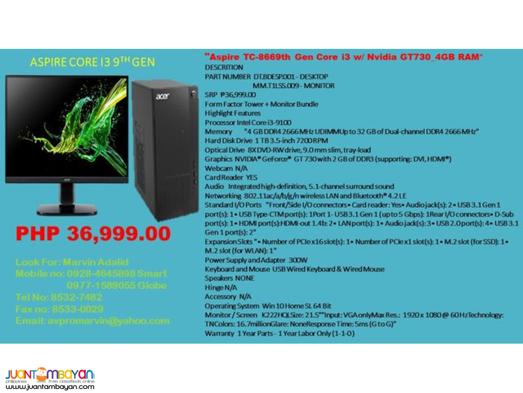 Acer Aspire Desktop For Sale