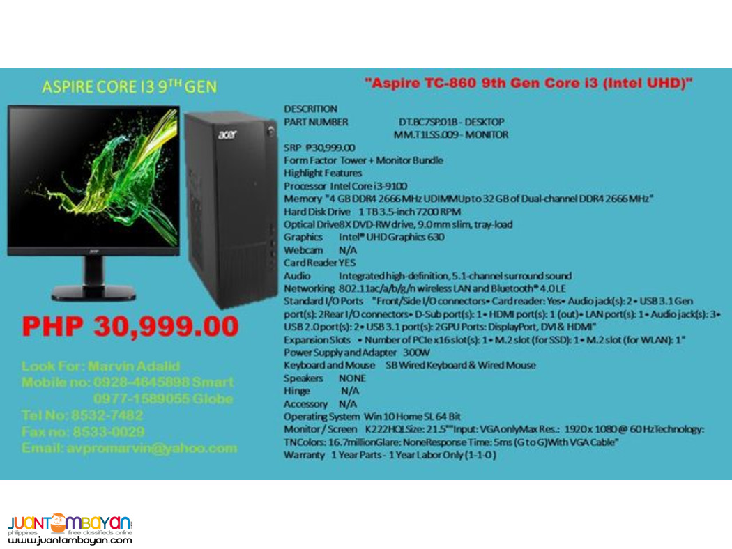 Acer Aspire Desktop For Sale