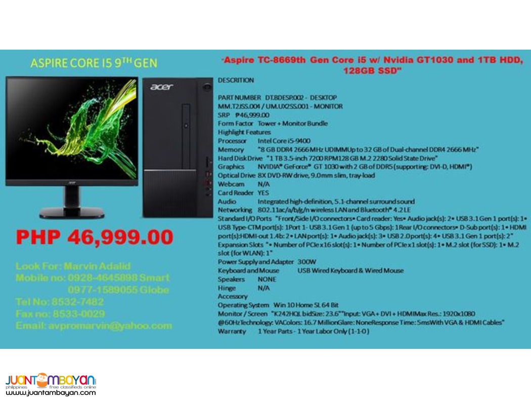 Acer Aspire Desktop For Sale