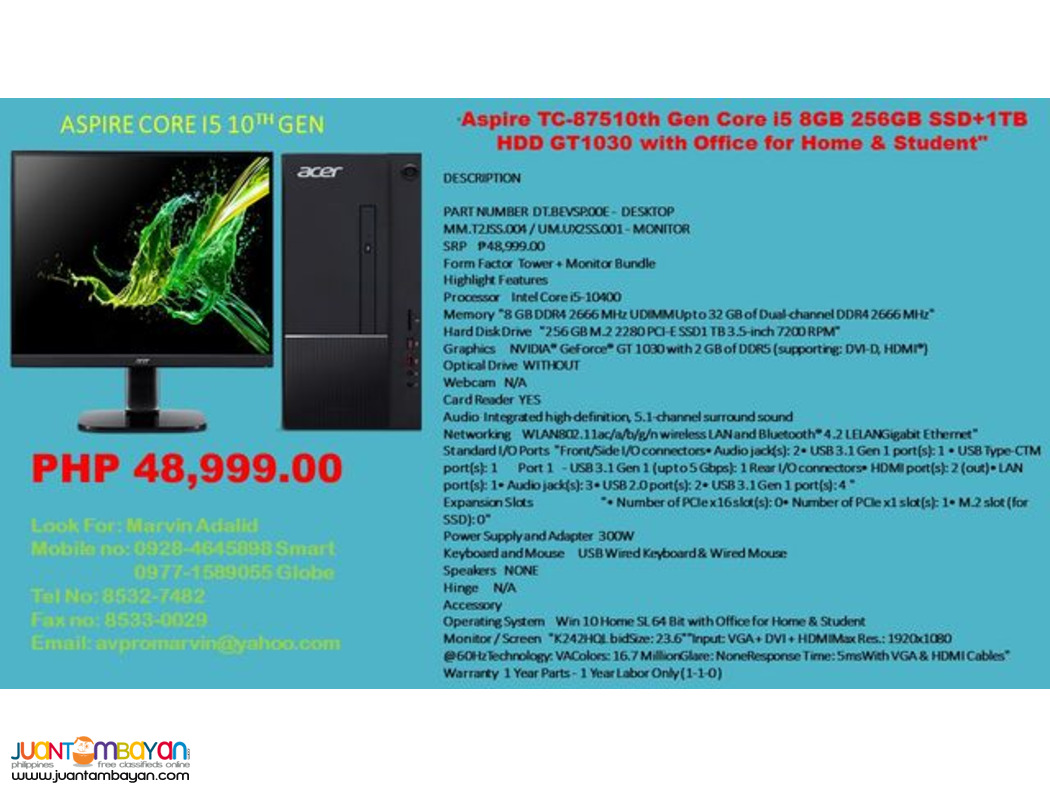 Acer Aspire Desktop For Sale