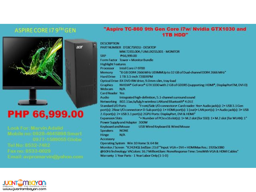 Acer Aspire Desktop For Sale
