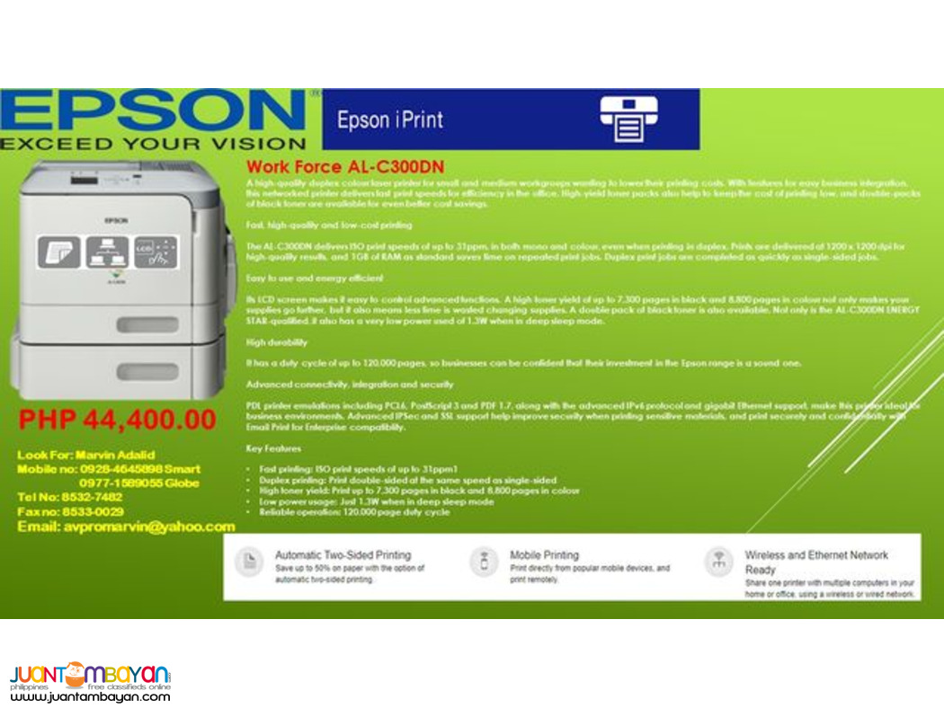 Epson Printer Workforce and aculaser for Sale