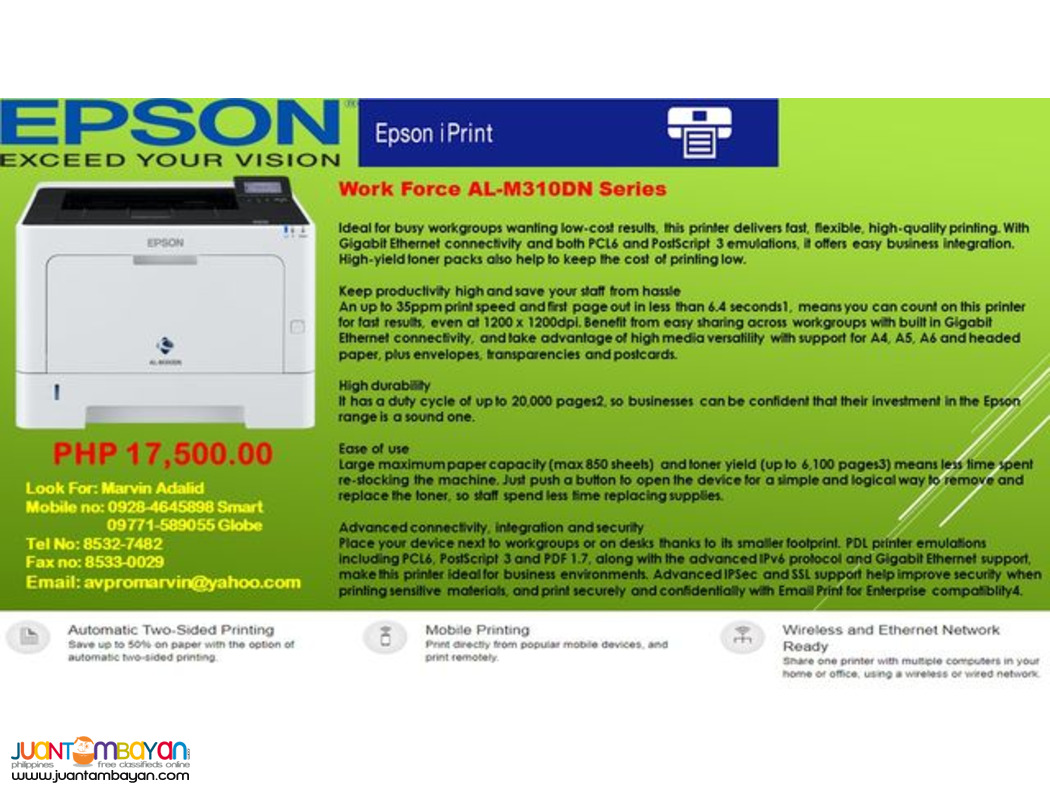 Epson Printer Workforce and aculaser for Sale