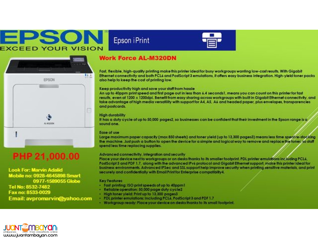 Epson Printer Workforce and aculaser for Sale