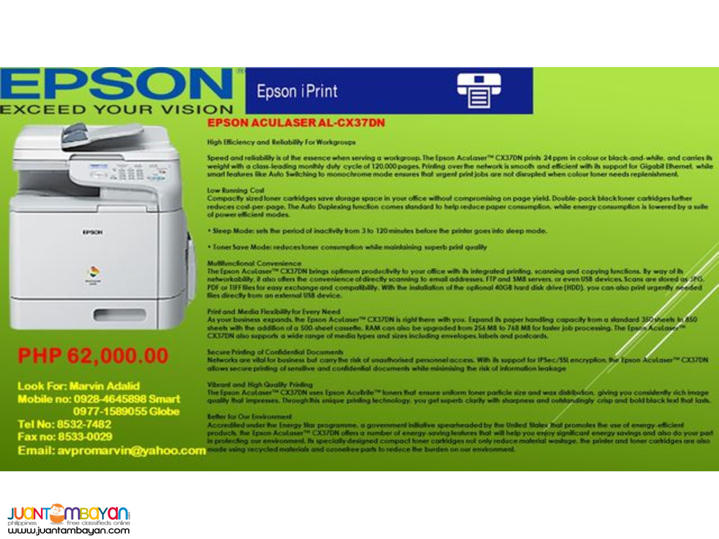 Epson Printer Workforce and aculaser for Sale