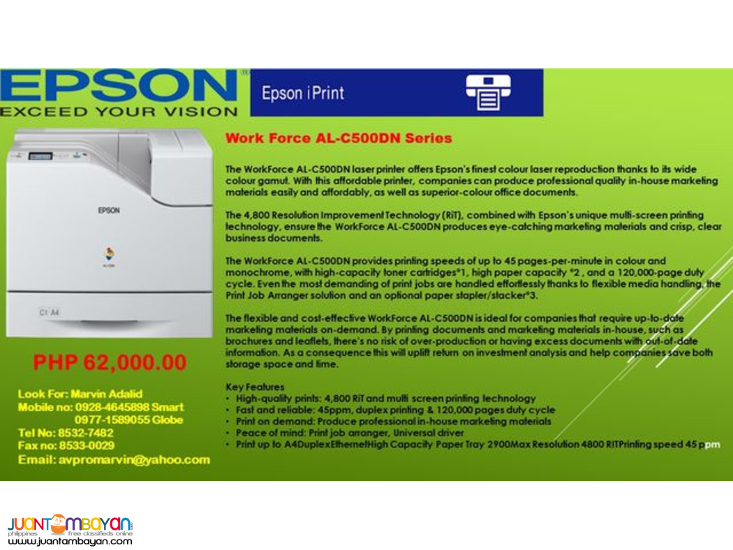 Epson Printer Workforce and aculaser for Sale