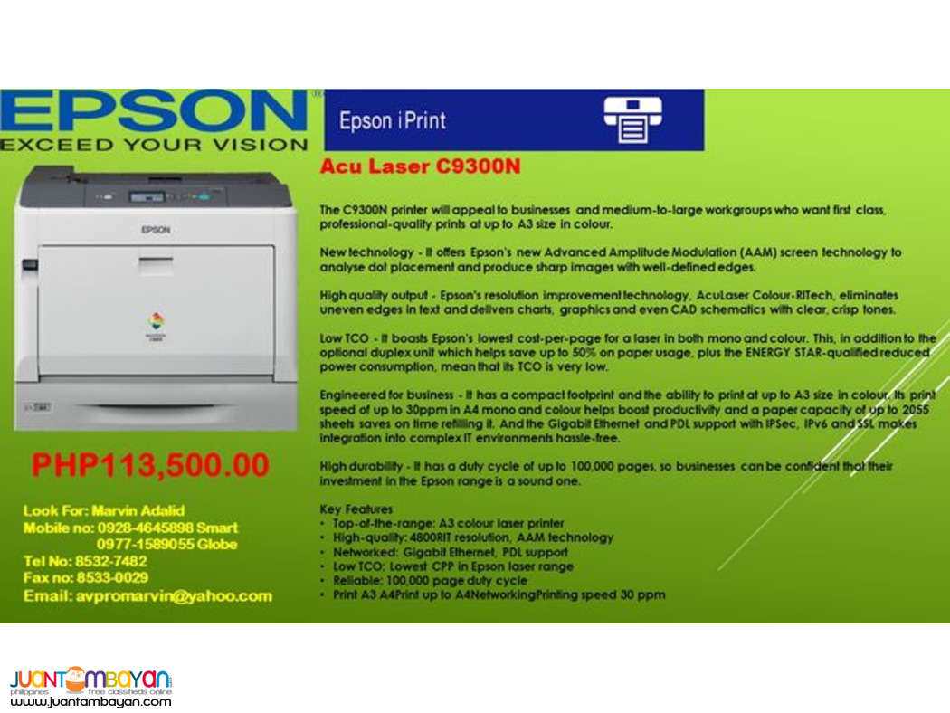 Epson Printer Workforce and aculaser for Sale