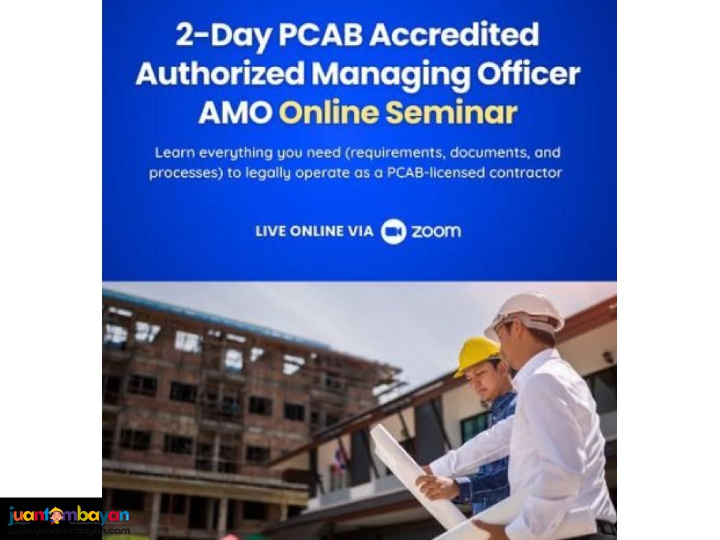 AMO Seminar Authorized Managing Officer PCAB Seminar AMO Online