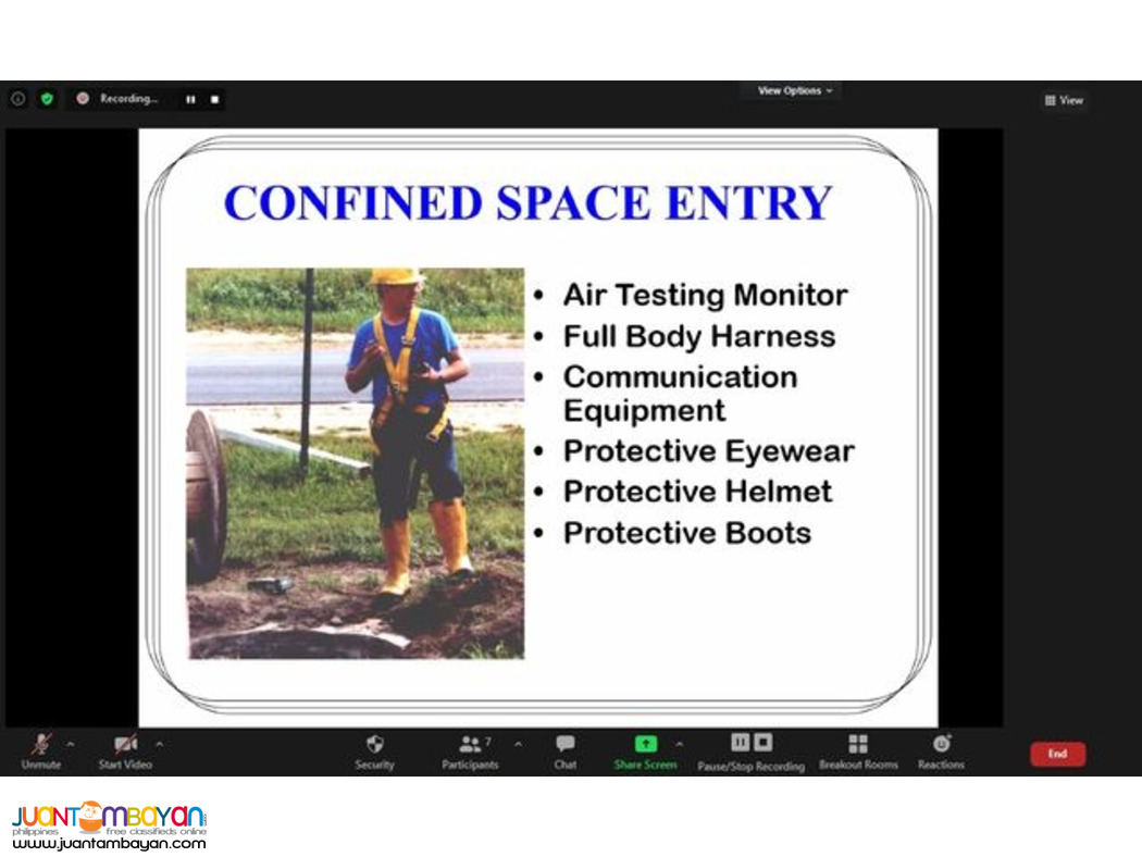 Confined Space Entry Safety Training DOLE Confined Space Training