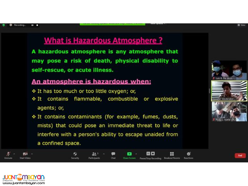 Confined Space Entry Safety Training DOLE Confined Space Training