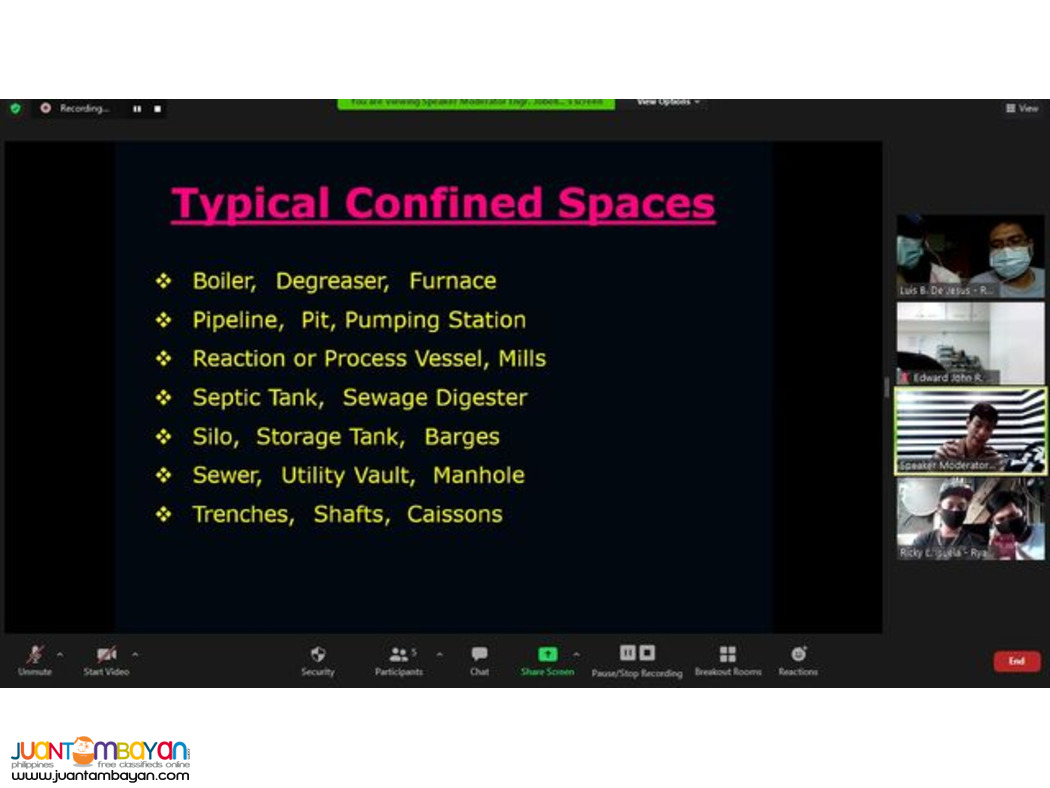 Confined Space Entry Safety Training DOLE Confined Space Training
