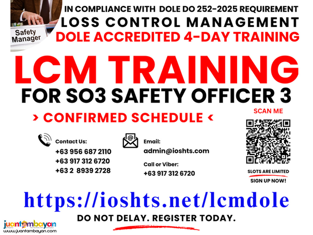 SO3 Safety Officer 3 Training Online DOLE Training LCM Training Online