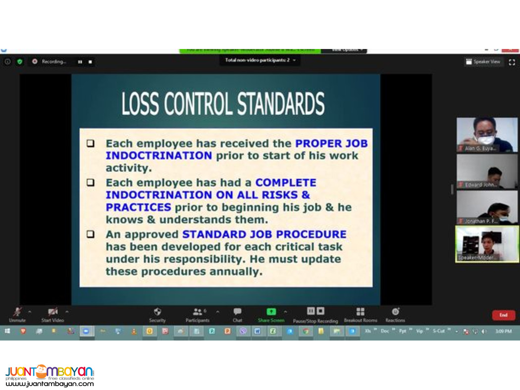 SO3 Safety Officer 3 Training Online DOLE Training LCM Training Online