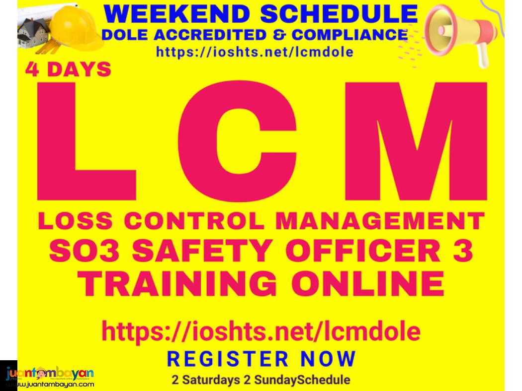 LCM Training SO3 Safety Officer 3 Training Online DOLE Weekends Online