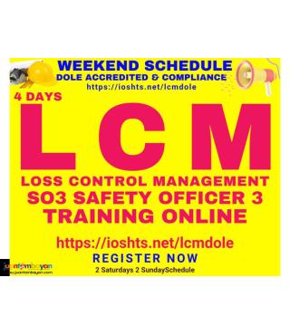 LCM Training SO3 Safety Officer 3 Training Online DOLE Weekends Online