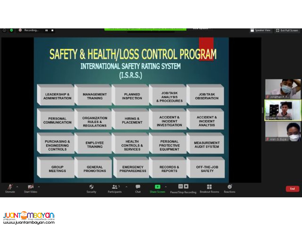 LCM Training SO3 Safety Officer 3 Training Online DOLE Weekends Online