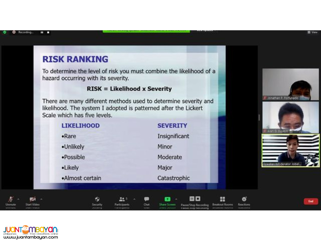 LCM Training SO3 Safety Officer 3 Training Online DOLE Weekends Online