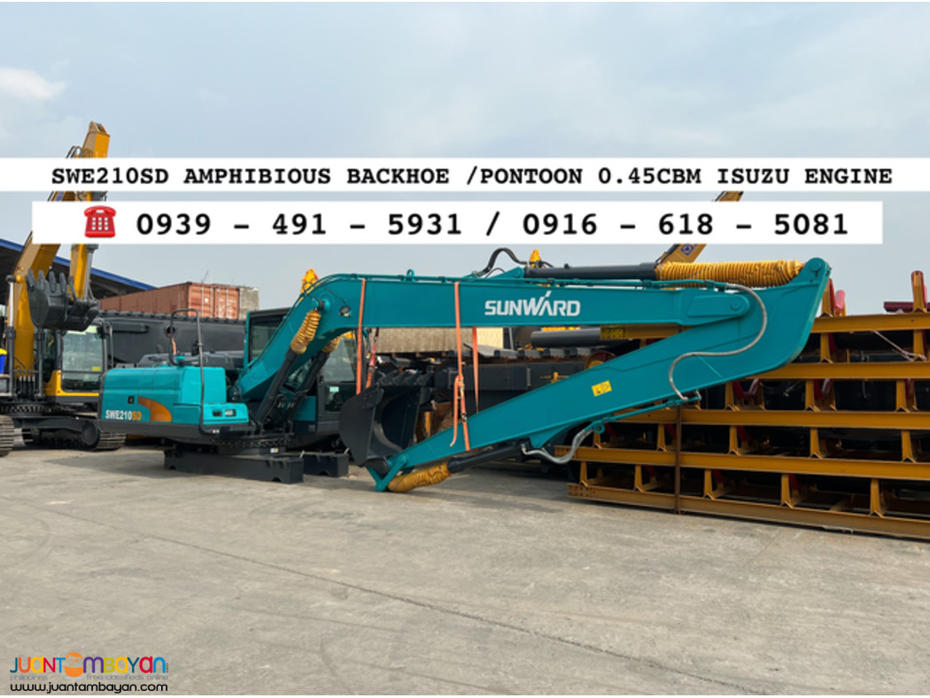 Amphibious Backhoe excavator with Side Pontoon 1.0cubic XCMG/ Sunward