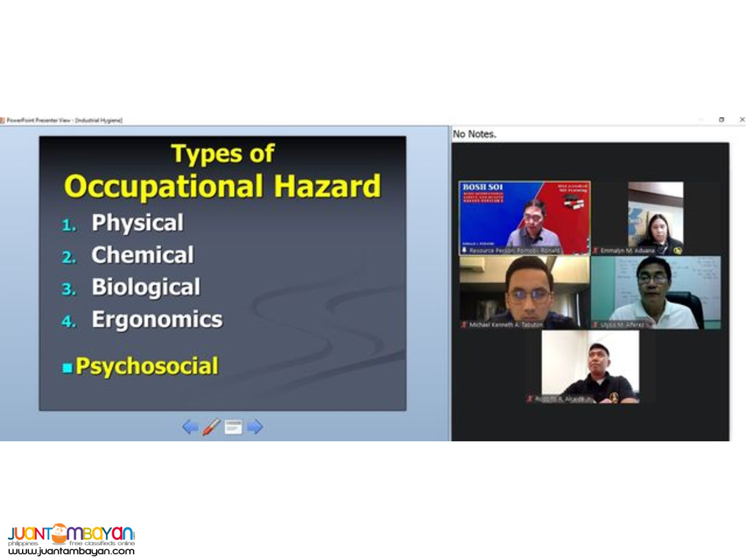 BOSH SO1 Training DOLE SO1 Safety Officer 1 Training Online DOLE
