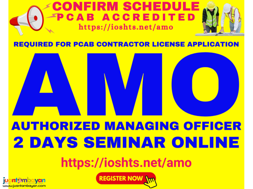 Online PCAB AMO Training PCAB License Application PCAB Contractor