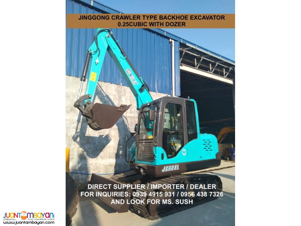 0.25 cubic jG708 JINGGONG BACKHOE EXCAVATOR with dozer