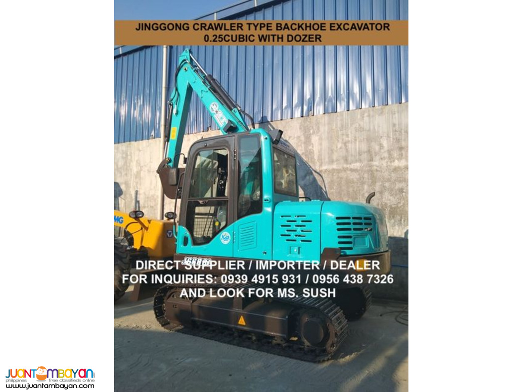 0.25 cubic jG708 JINGGONG BACKHOE EXCAVATOR with dozer