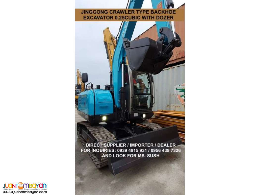 0.25 cubic jG708 JINGGONG BACKHOE EXCAVATOR with dozer