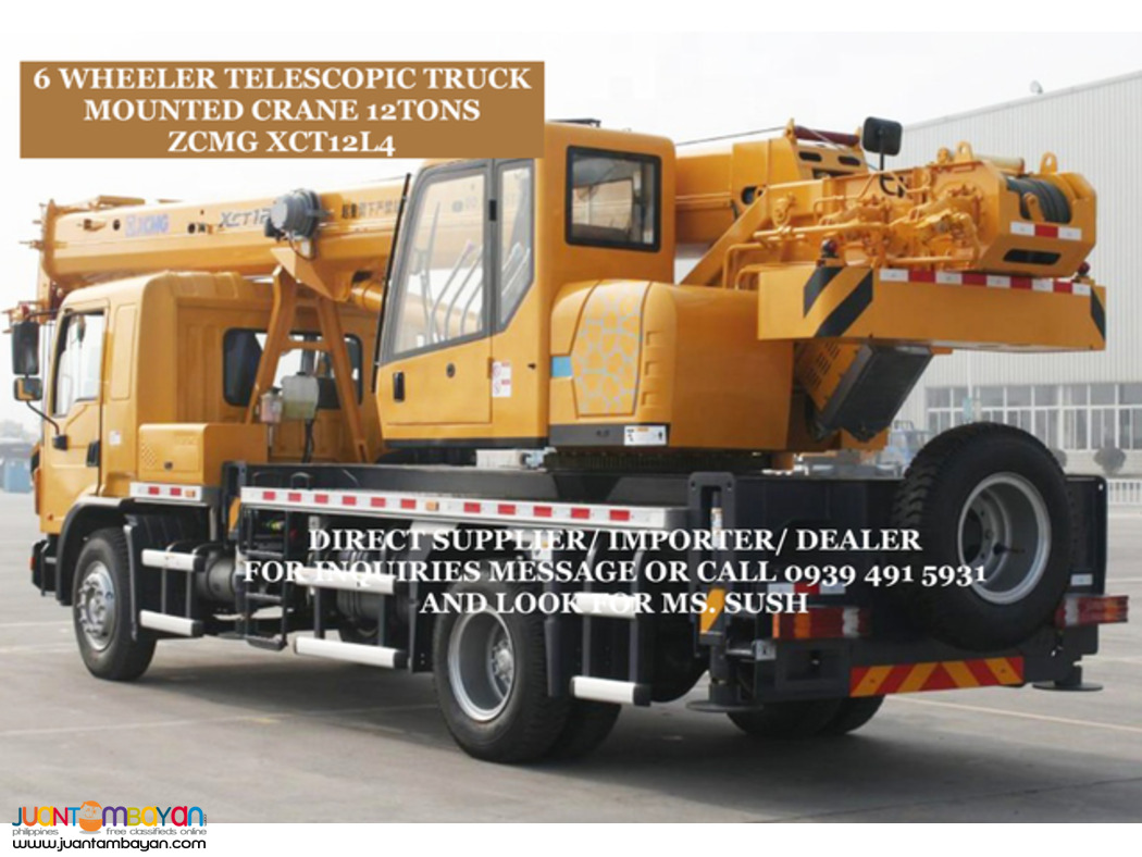 6 WHEELER TELESCOPIC TRUCK MOUNTED CRANE 12TONS XCMG