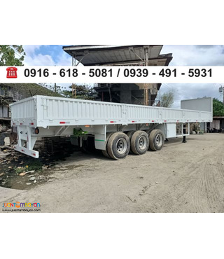 12-wheeler 40ft Flatbed Trailer with sidings Tri-axle For Sale