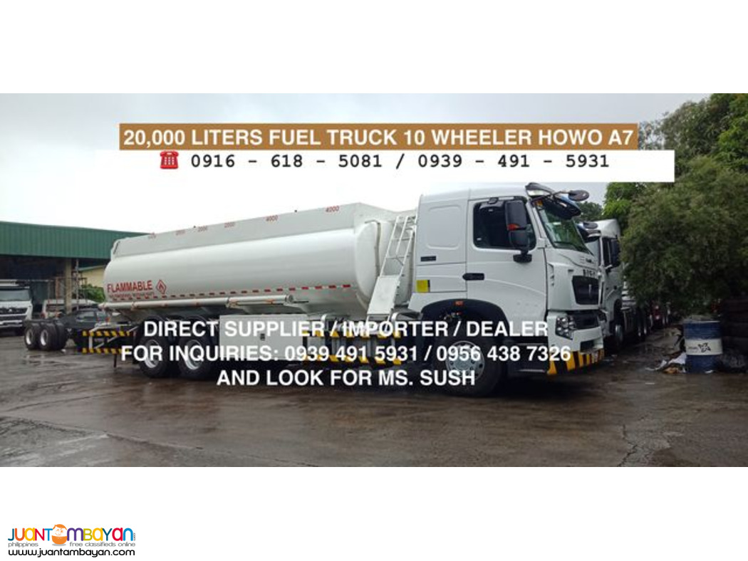 BRAND NEW 10-wheeler 20KL HOWO A7 FUEL TRUCK FOR SALE 