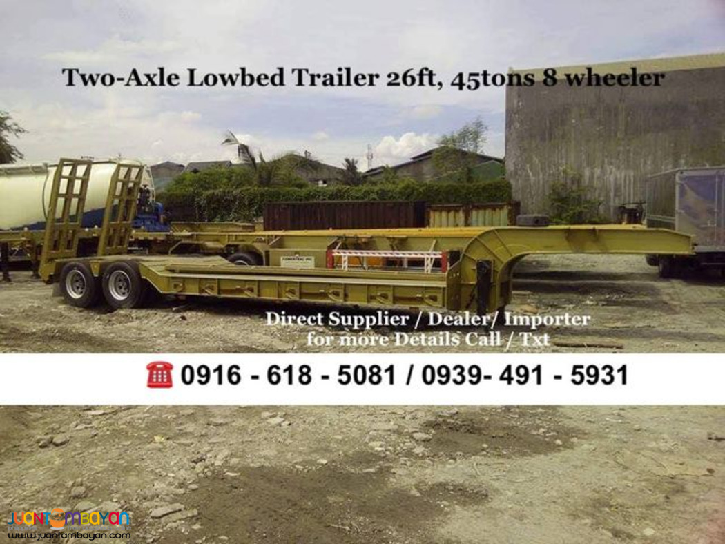 8-wheeler 26ft 45tons Lowbed trailer brand new for sale