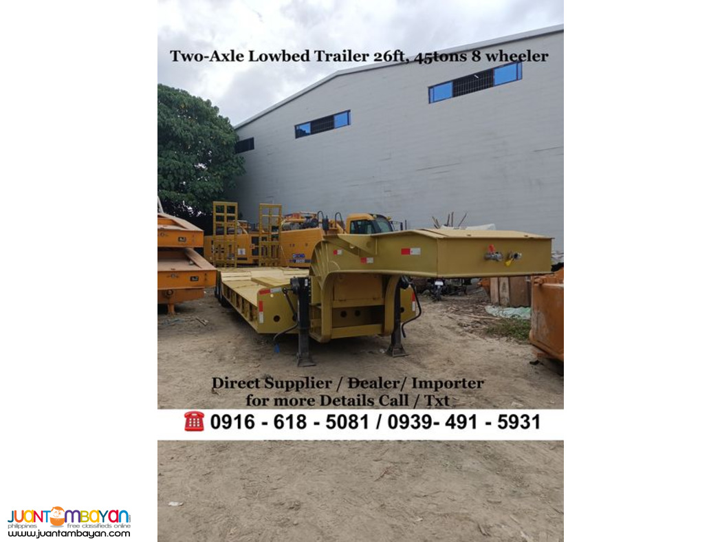 8-wheeler 26ft 45tons Lowbed trailer brand new for sale