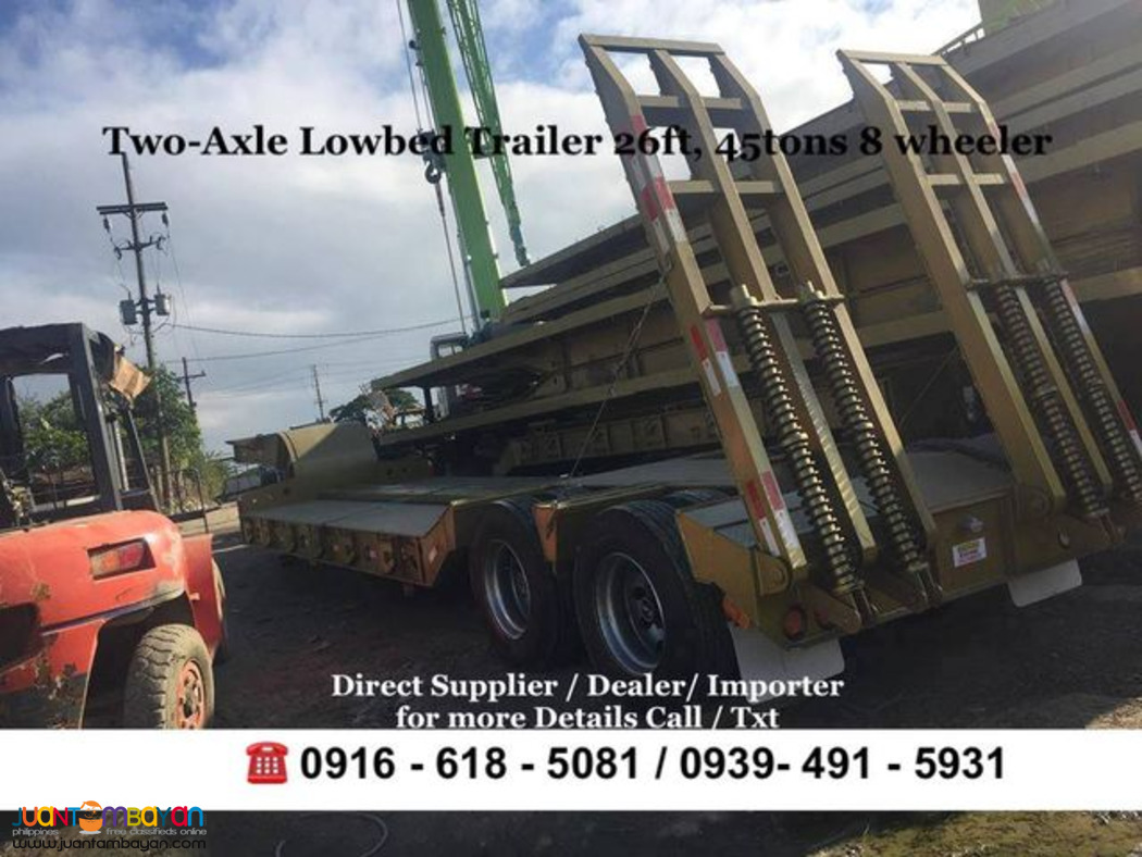 8-wheeler 26ft 45tons Lowbed trailer brand new for sale