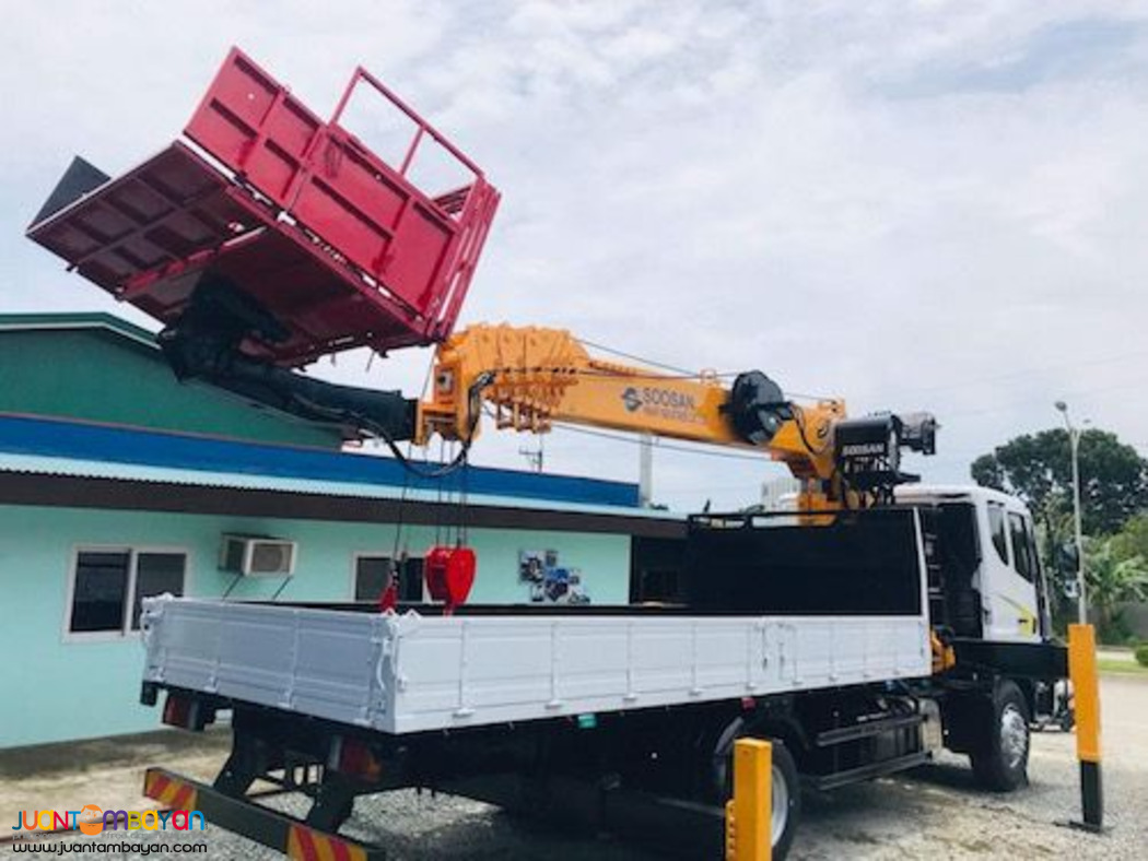 Soosan 7 tons boom truck with manlift