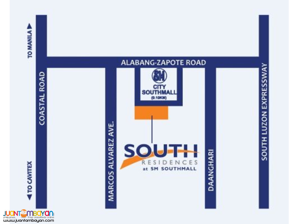 Las Pinas for sale 1 BR condo beside SM Southmall at South Residences