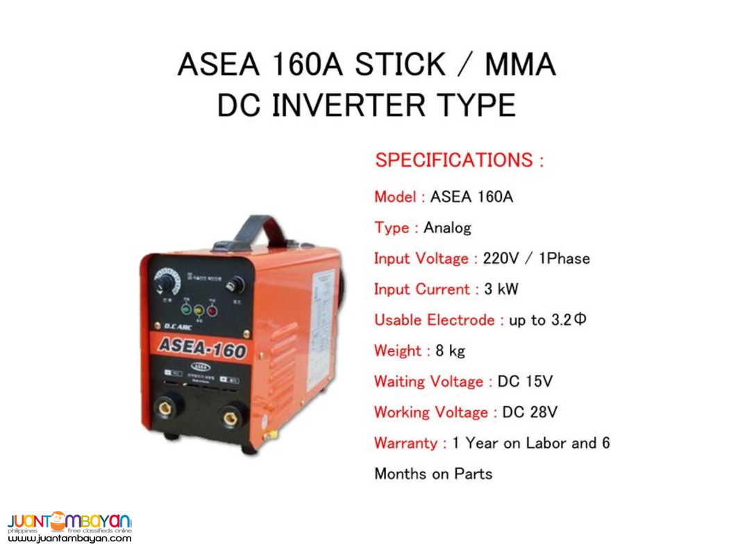 ASEA 160A DC Inverter Type Welding Machine - Made in Korea